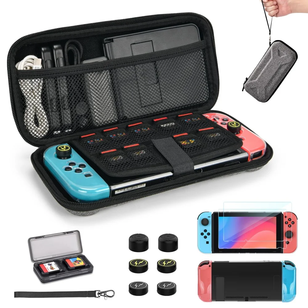 Laudtec Portable Carrying Accessories Kit Storage Case for Switch Enthusiasts Outgoing Traveling Bags