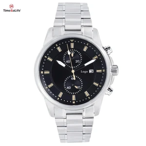ODM Custom High Quality HAIOU Business Chronograph Watch Men's Stainless Steel Black Dial Automatic Multi-Function Watch