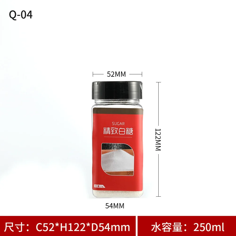 Оптовая продажа инструменты для трав и специй прозрачные пластиковые квадратные контейнеры бутылок с пластиковой крышкой