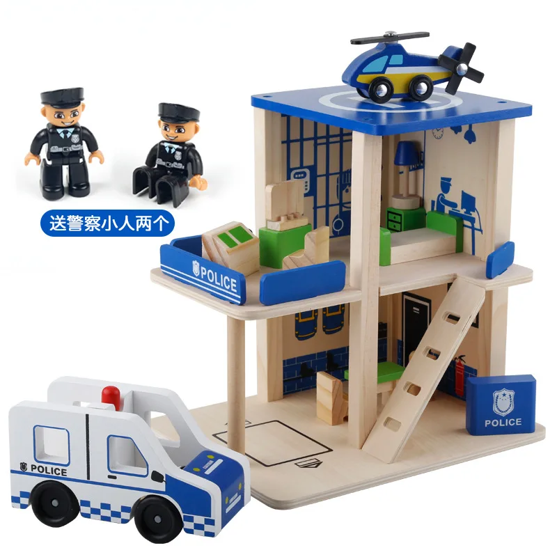 wooden police toys