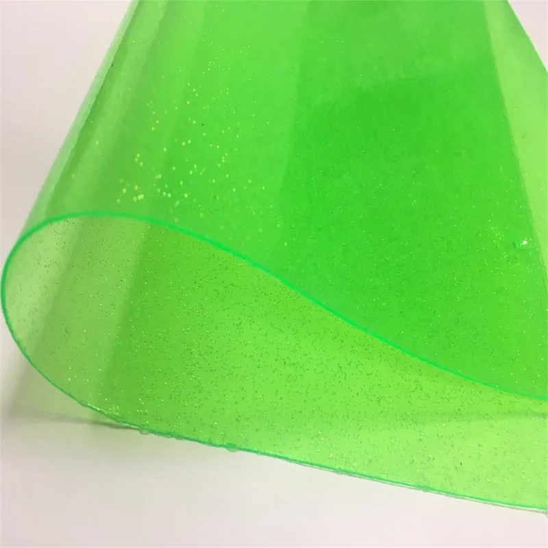 PlasticVinyl Roll Transparent Colourful PVC Soft Film with Glitter Powder for Dining Table Cover