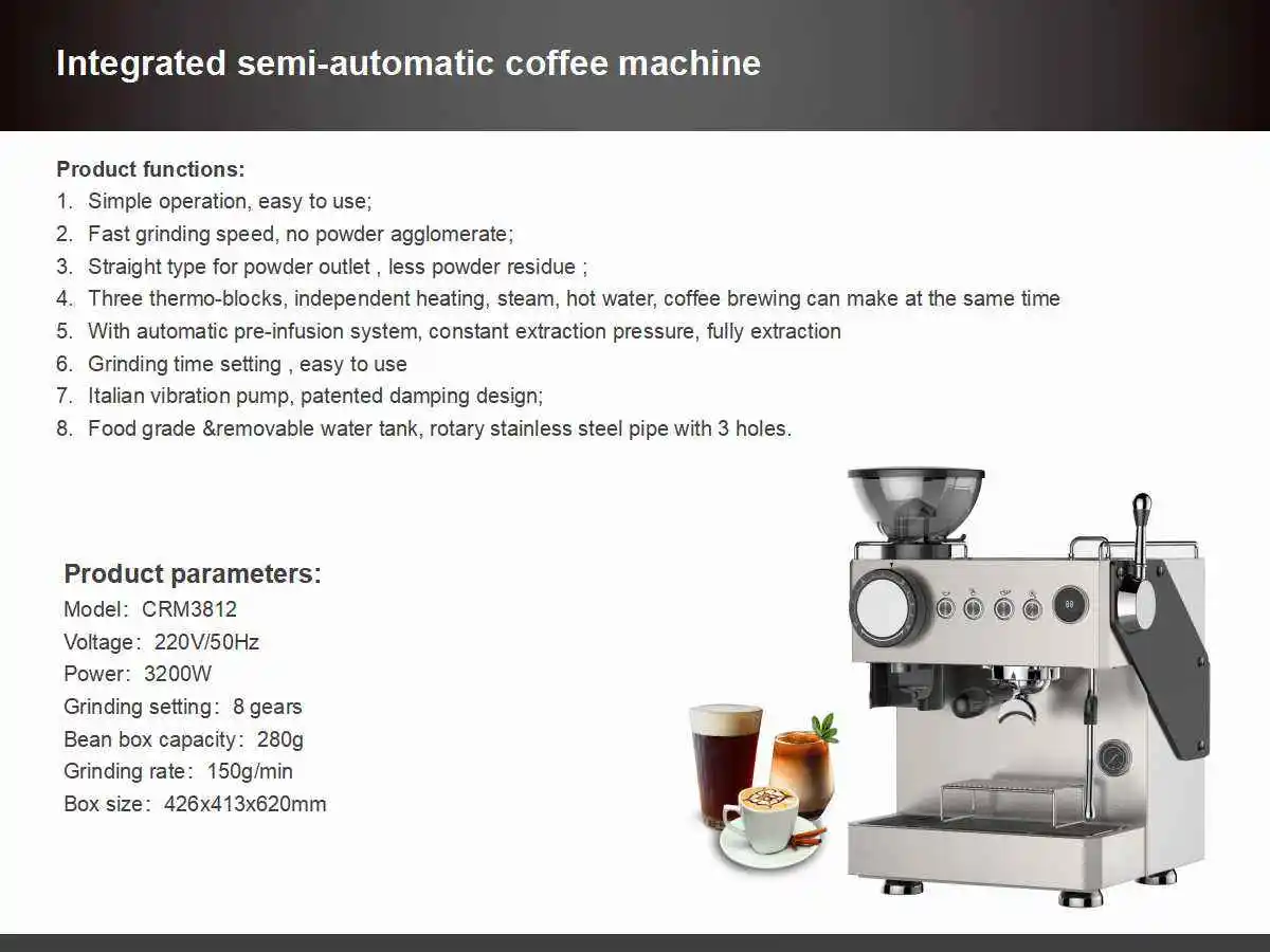 Coffee Machine Professional Automatic Bean to Cup Coffee Maker Espresso With Grinder Restaurant Use Hotel Coffee