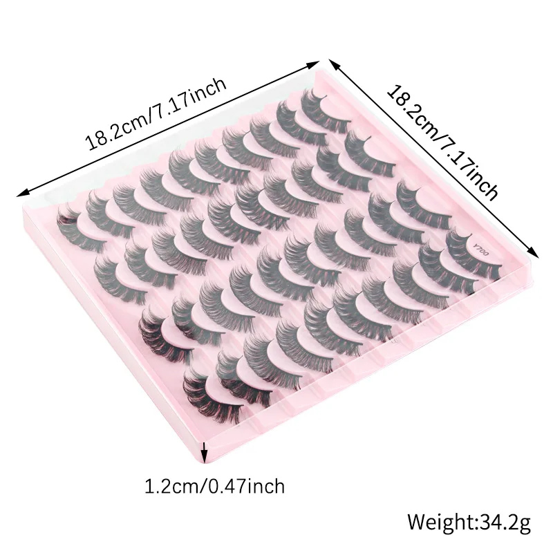 Hot Selling Wholesale Faux Mink Strip Eyelashes 20 Pairs Fluffy Natural ...