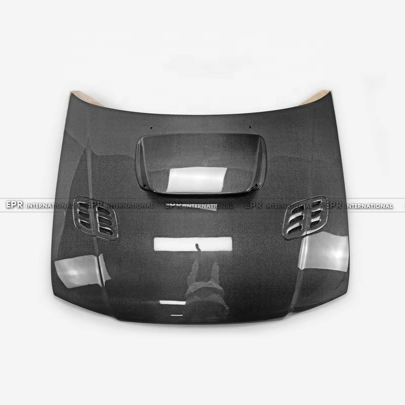 New For Impreza GC 1999 WRX Hood With Clips Bolt-On Installation Black Carbon Fiber OE Type