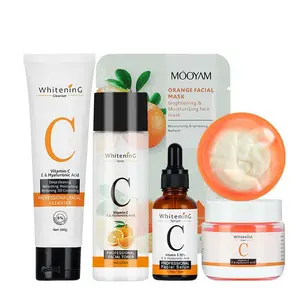 Beauty Vitamin C Facial Care Kit Anti-aging Set Vitamin C Serum Face Cream Toner Cleanser Mask Brightening Skin Care Set