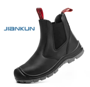 JIANKUN Men's Genuine Leather Safety Boots Nubuck Anti-Smashing Anti-Puncture Waterproof Steel Toe Cowhide Work Boots Steel Toe