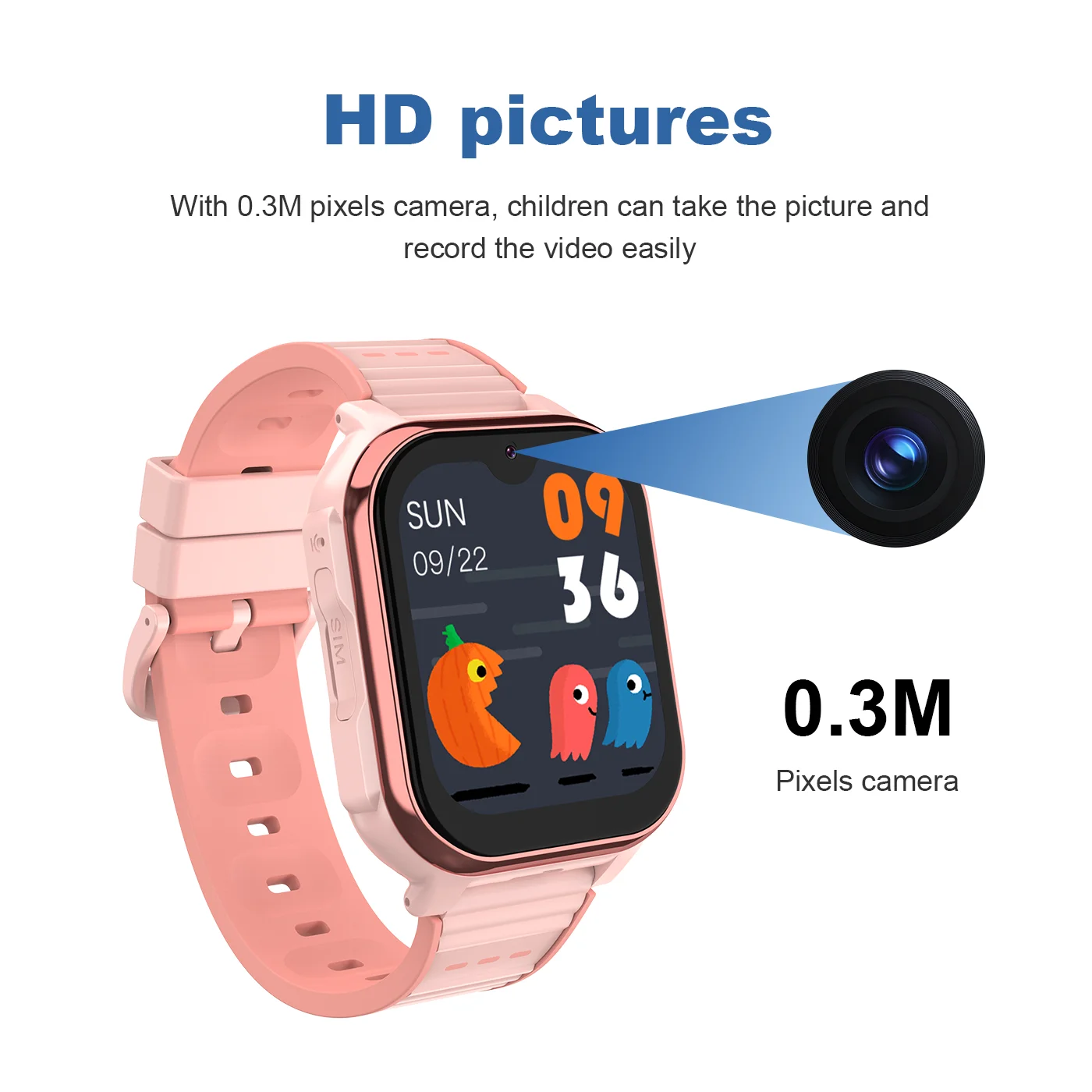4G Kids Smart Watch SIM Card GPS Wi-Fi Tracking SOS Button IPS Display IP67 Waterproof 5-10 Days Battery Life IOS Compatible