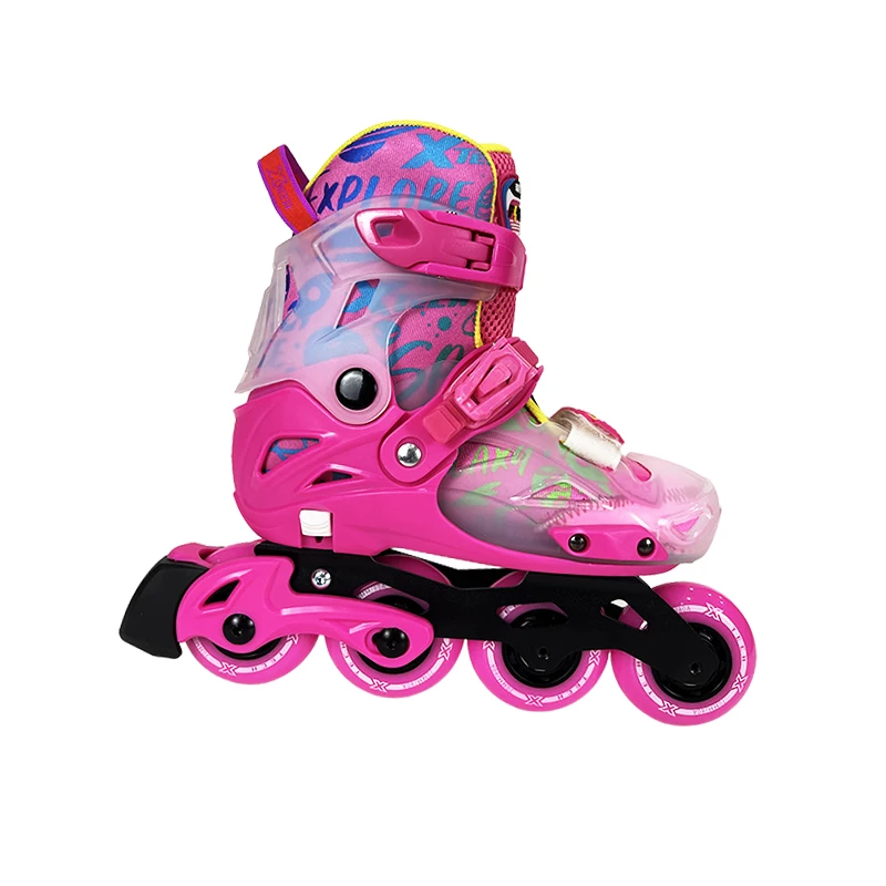 Wholesale X-tech X-C02 Adjustable PU Wheel 4-Wheel ABEC-5 Bearing PP Shell with Fiber TPU Toe Electric Inline Skate Roller