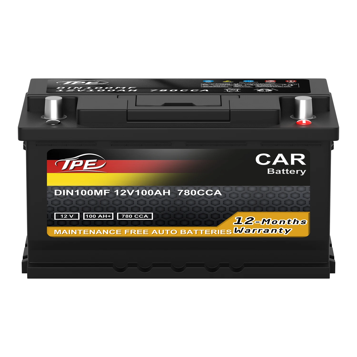 Manufacturer DIN100 MF 12V100AH Maintenance Free Auto Battery Lead Acid  AGM Battery for Golf Carts & Boats 12V Voltage supplier