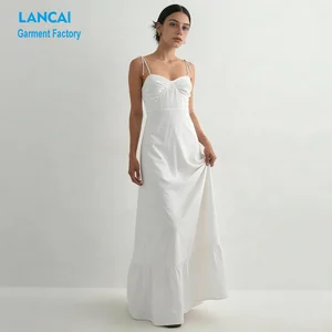 OEM Clothing Manufacturer Custom Make Brand Low Moq Apparel Design Service High Quality Garment Women Lady Clothes Maxi Dress