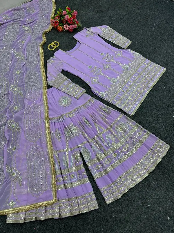 Latest Punjabi Suits Sharara with Custom Size for Women Designer Sharara for Girls Pakistani Clothes Low Price 2023 for Women