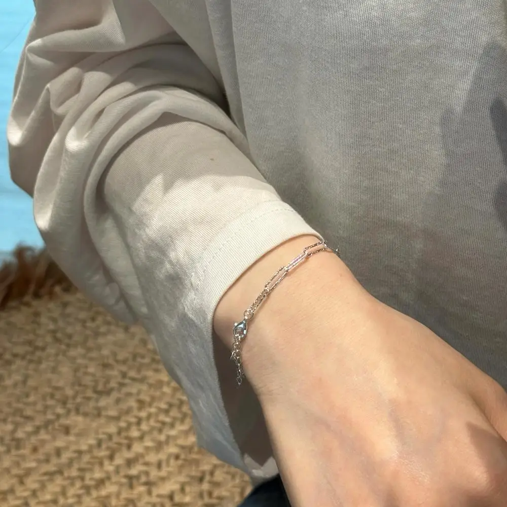 KAKODIY Ms. KAKODIY shows adjustable simple personality luxury custom 925 sterling silver paper clip chain bracelet for women detail 7