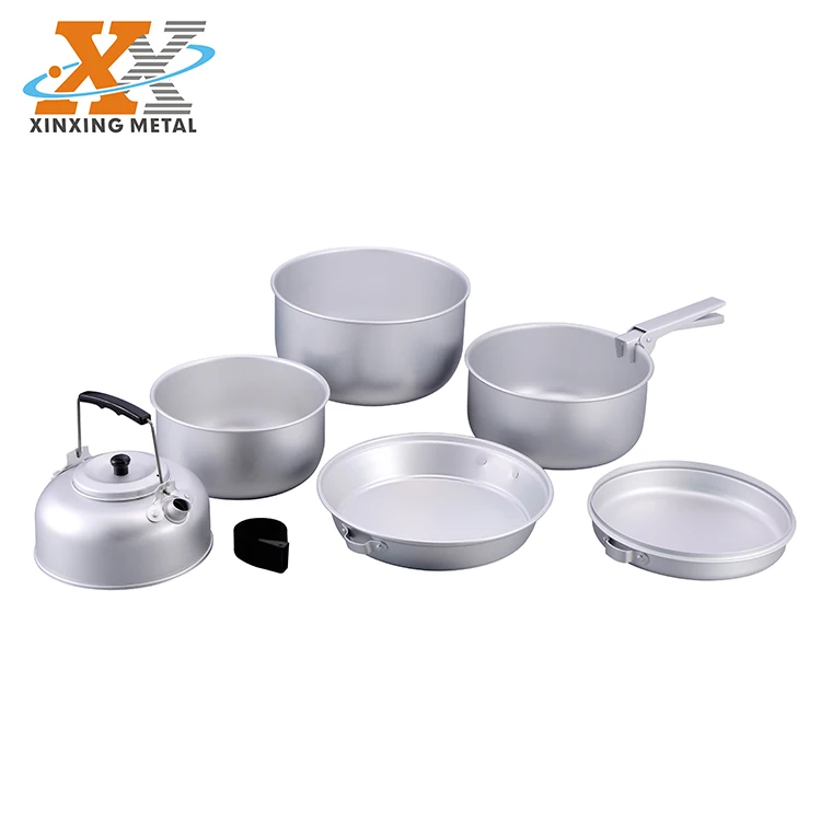 Outdoor Cookware Accessories Cooking Kettle Camping Cookware Set 8 Pcs Aluminum Cookware Sets factory