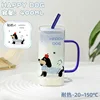 Sausage puppy 400ml single cup+blue straw