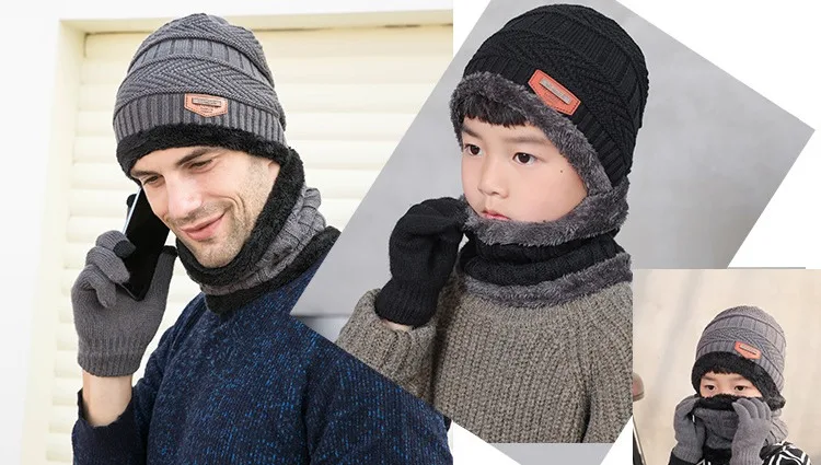 ZASFOU Kinderwintermuts, sjaal, handschoenen, touchscreen-set, 2, 3, 4, 5, 6, 7 jaar, muts, gebreide muts met pompon, halswarmer, handschoenen, cadeaus voor meisjes en jongens, Lichtblauw, One size