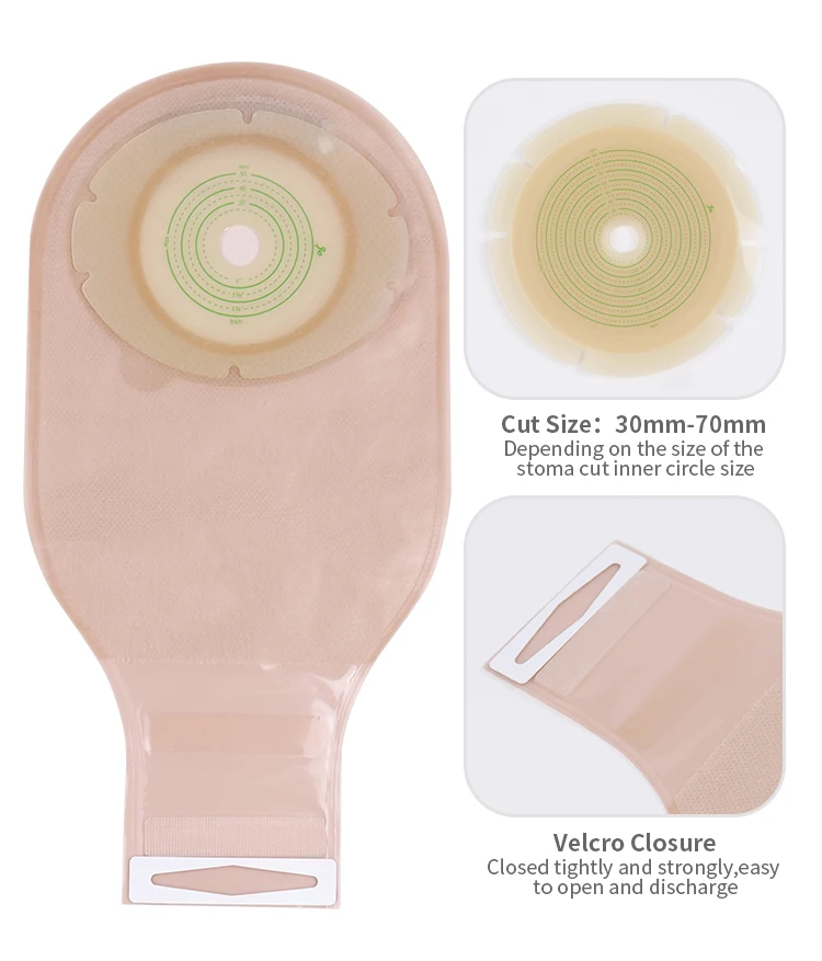 Colostomy Bag Hydrocolloid Barrier One Piece Open Ostomy Bag With Odor