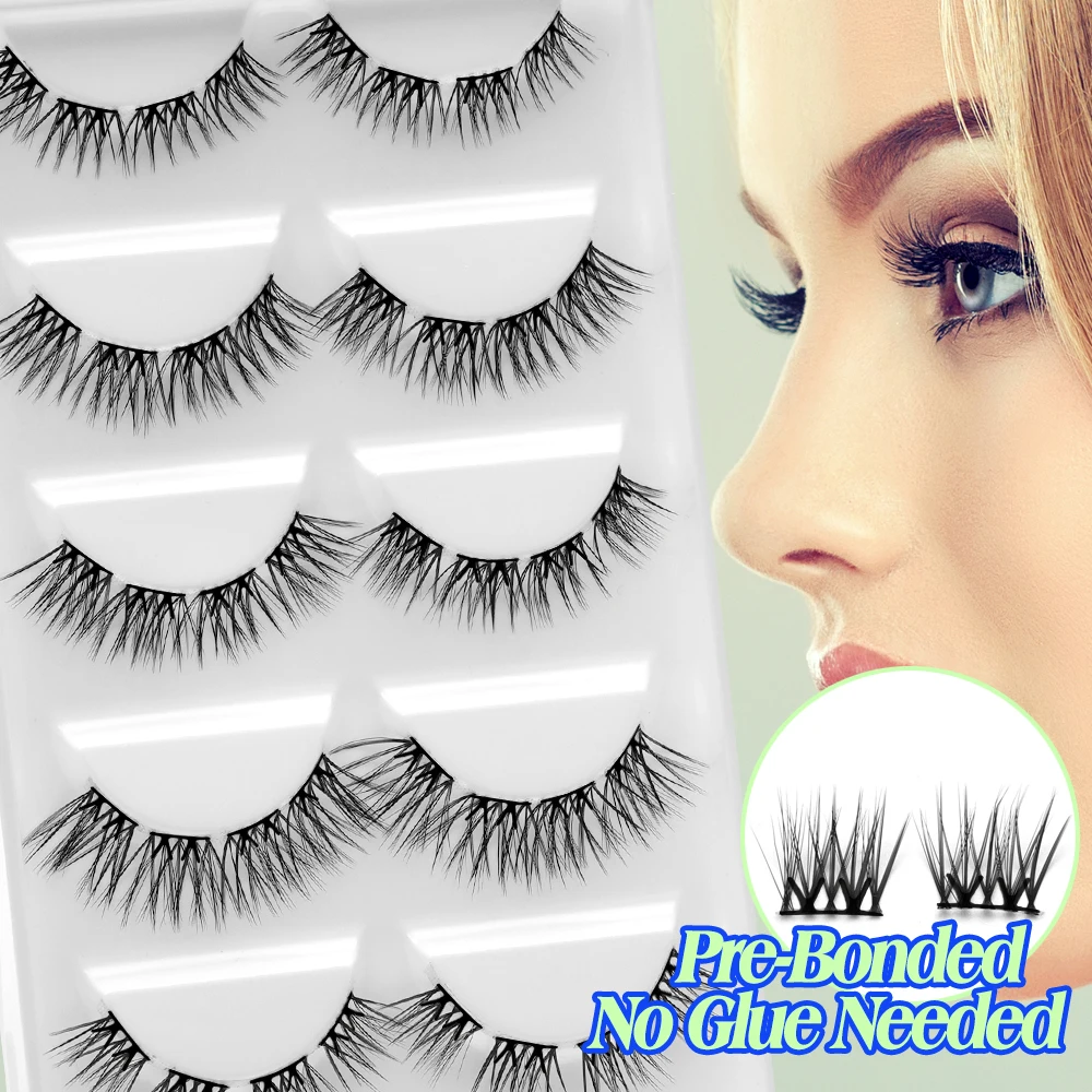 Eyelash Cluster Pre Glued Eye Lash Strips Box Packaging Cut Into Cluster Pre CutGlued Strip Lashes Kit