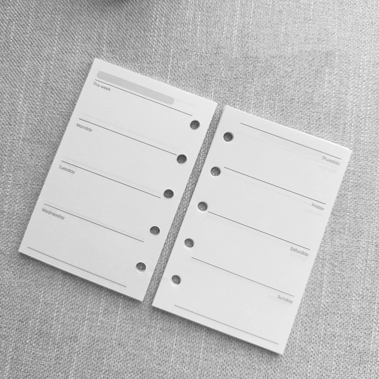 Recharge De Papier Coloré A5 (21 X 14 Cm) 6 Trous Inserts 50 Feuilles/100 Pages Journal Notebook Planificateur Journal Journal Journal Diary Recharge Papier DIY 5 Couleurs