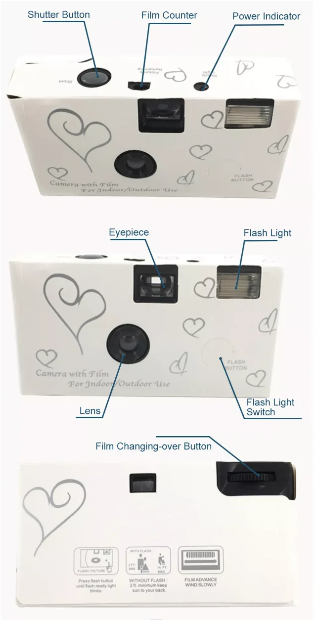 35mm Film Disposable Camera With Flash Build In 12exp\/18ex[\/36exp