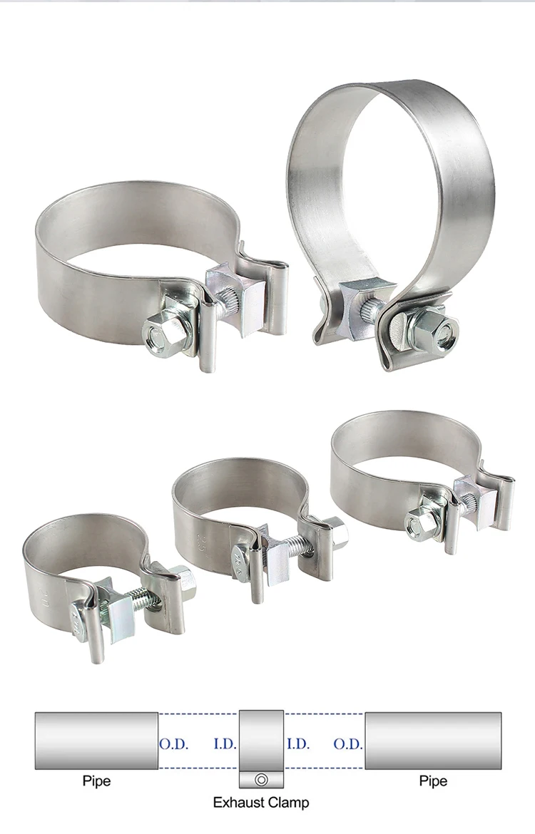 Floshine 5" Butt Joint Band Clamps,Exhaust Muffler Clamp 2 PCS,5 In