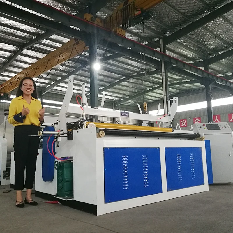 Full Automatic Embossing Small Tissue Paper Rewinding Machine to Make Toilet Paper Roll