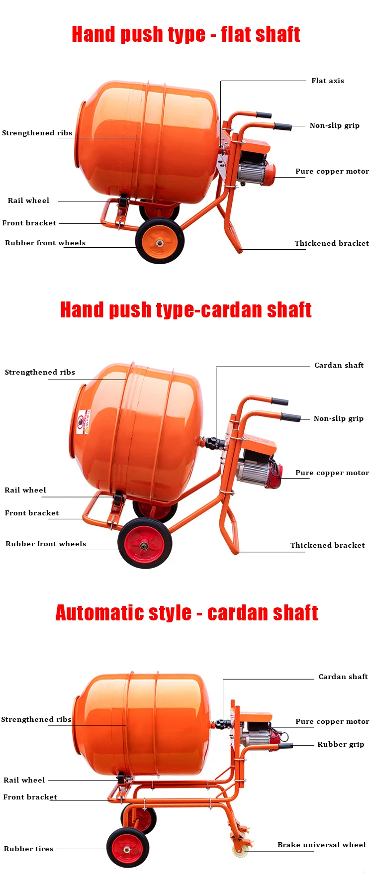 Portable Small Concrete Mixers For Construction 500l Mobile Diesel