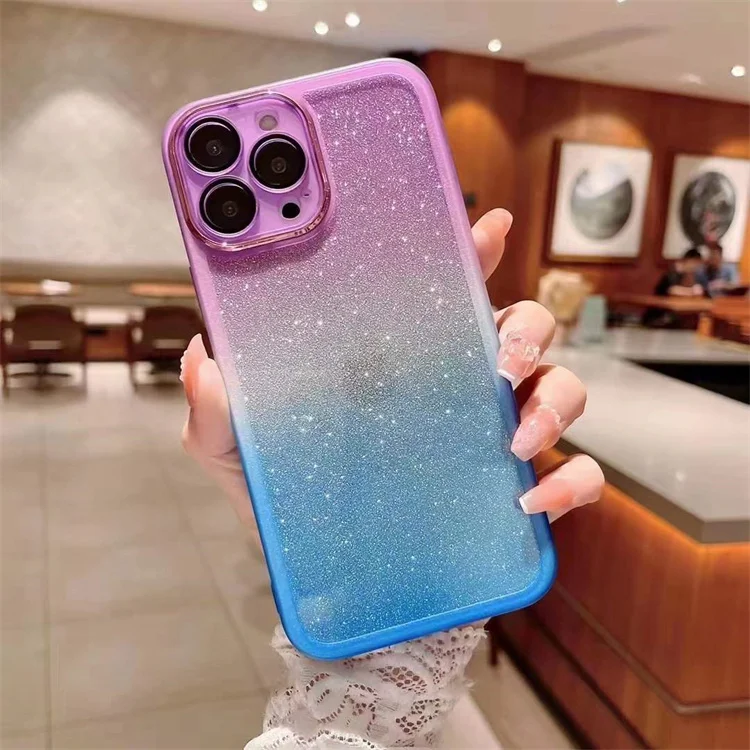 Glitter Gradient Camera Lens Protection Phone Case Soft TPU Cover for OnePlus 13R/Ace 5/Ace 5 Pro