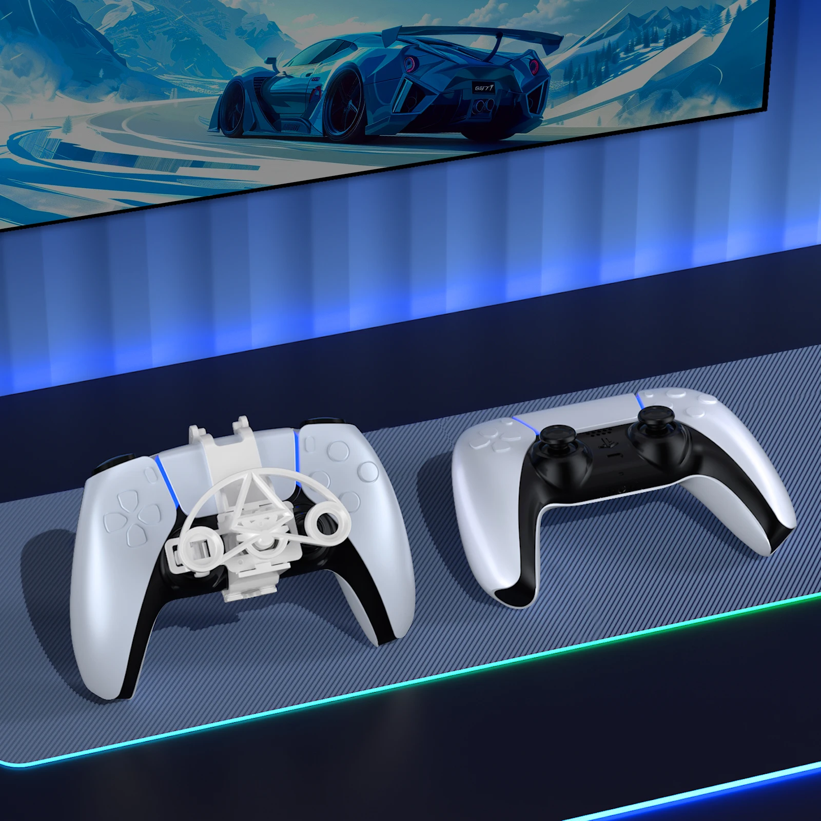 Mini for PS5 Racing Games Controller Steering Wheel Attachment TPU Material Remote Control Accessory for Accessing & Games