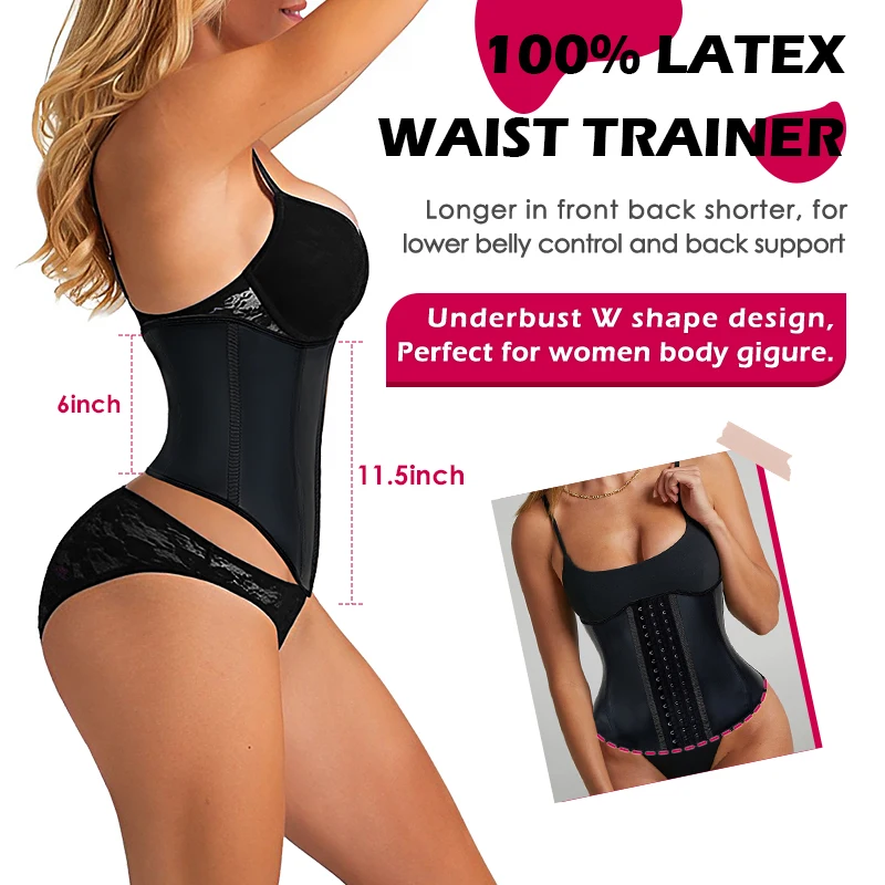 Slimming Short Torso W Waist Trainer Corset Shaper Tummy Control Waist Supporter Belt Trimmers Latex Waist Trainer