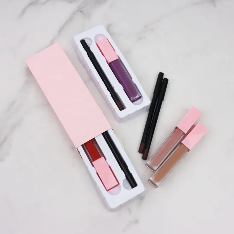 100% помада-карандаш для губ без жестокости с логотипом на заказ, водостойкая матовая коричневая фирменная марка, набор блеска для губ