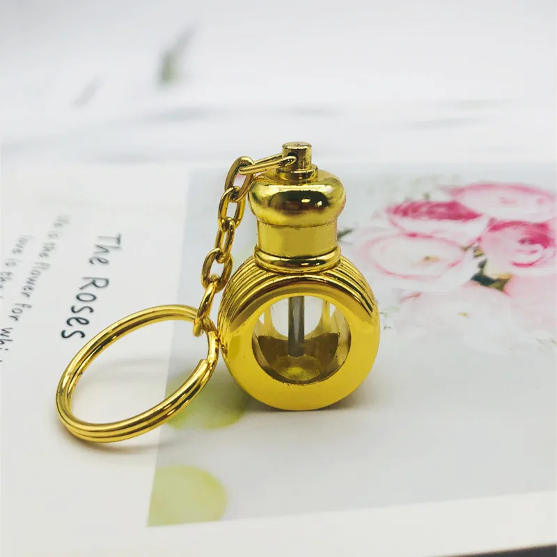 1ml 3ml Middle East Arabia Style Essential Oil Bottle with Key Chain Vintage Metal Perfume Bottle