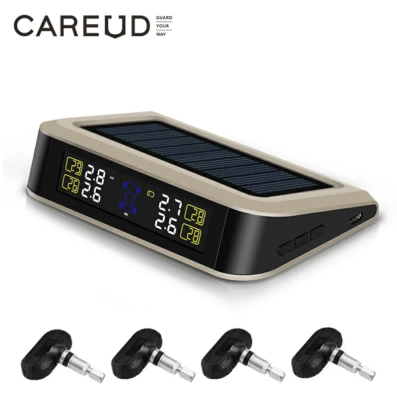 Tire Pressure Sensor TPMS Car Solar Monitor TMPS Control Tyre Pressure Monitoring System External Internal Sensors