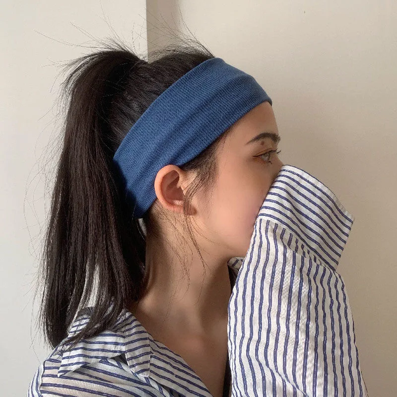 Wholesale Custom Elastic Hair Bands Solid Color Knitted Headbands for Women's Sports Uni aperçu 7