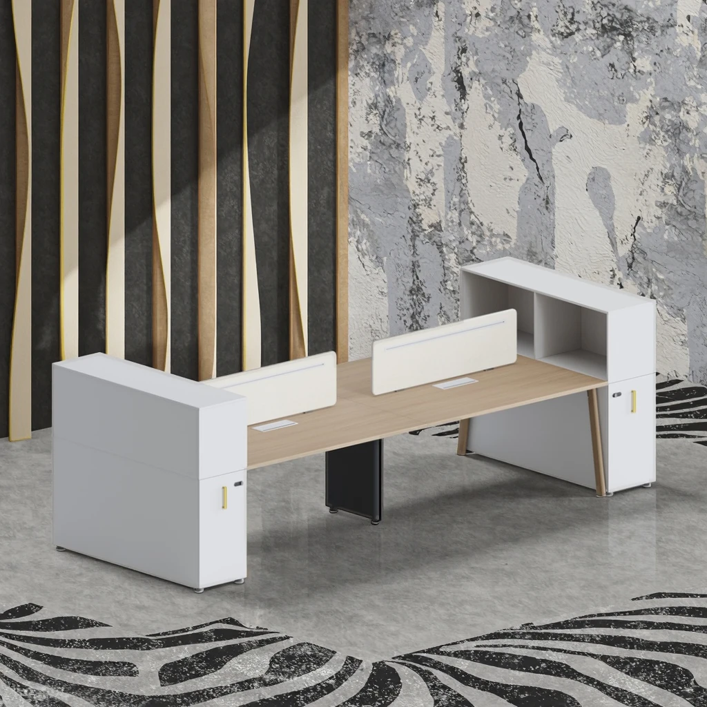 Executive Office Workstation Set with Heavy Duty Storage Cabinets and Modern Work Surface 2