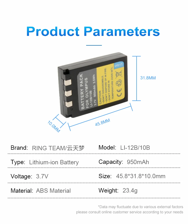 950mAh Li-10B Li10B Li 10B Li-12B Li12B Li 12B Rechargeable Battery for Olympus FE-200 IR-500 X-1 X-2 X-3 C-760 details