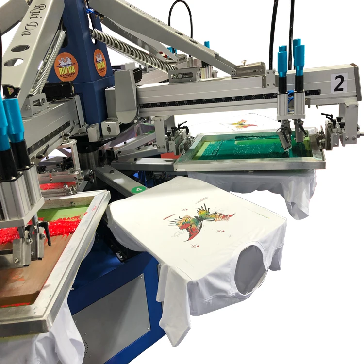 Serigrafia Automatic T-shirt Screen Printer Rotary Silk 4 Color 10 ...