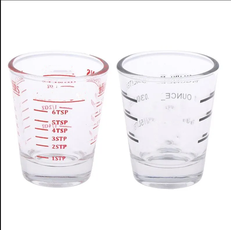 1pc Shot Glasses Measuring Cup Espresso Shot Glass Liquid Heavy Glass  Incremental Measurement