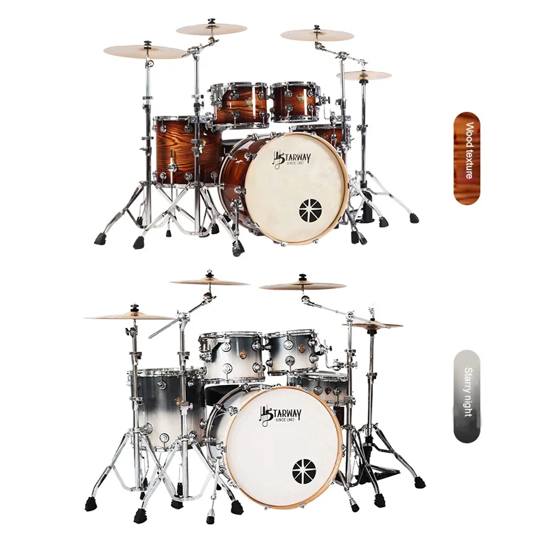 Starway D36 Custom Professional Level Jazz Drum Set Musical Instrument Acoustic Tambor Kit for Performance Drummer
