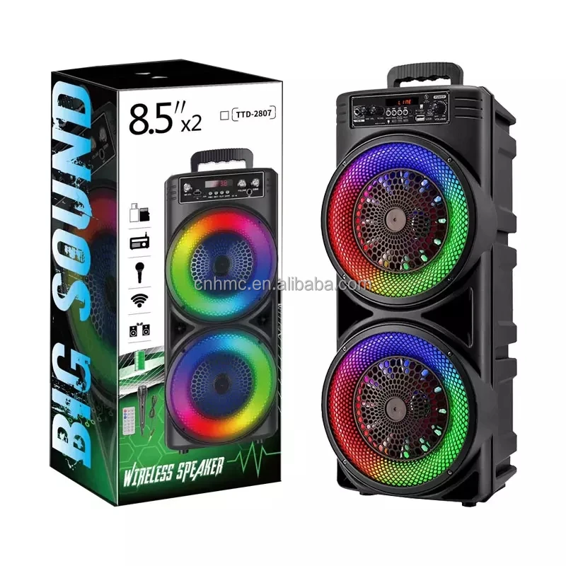 TTD-2807 デュアル8インチウーファー スピーカー ポータブルDJバス
