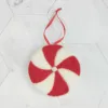 Red/white ornament  8cm