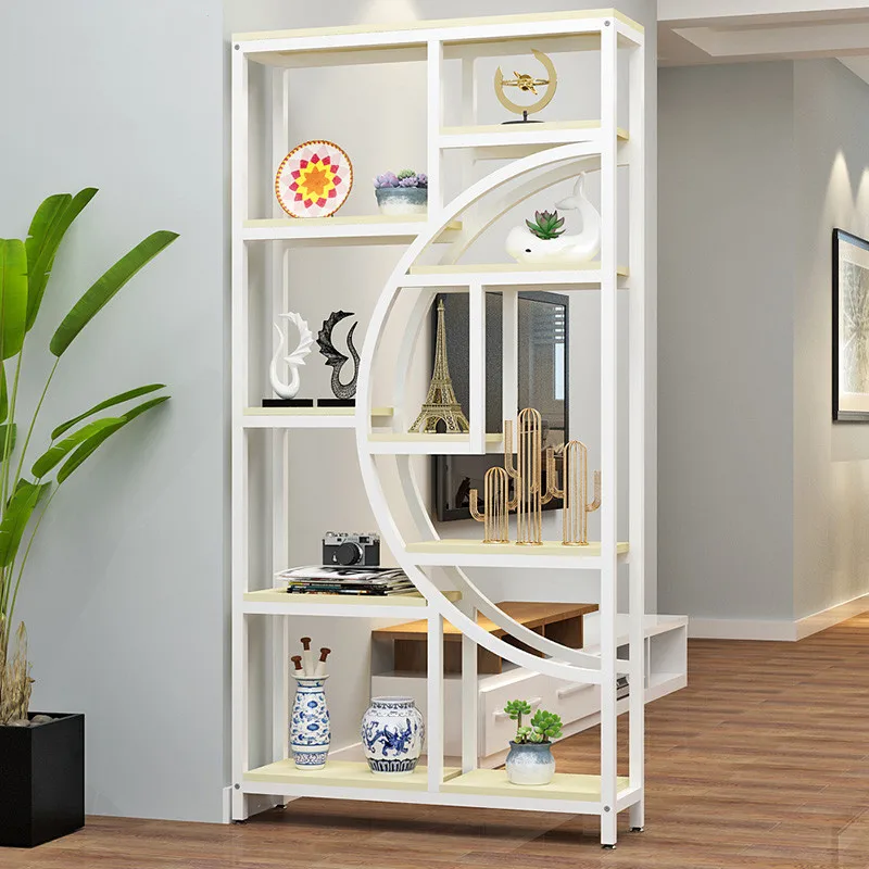 Living Room Storage Rack Book Shelf Office Home Display Rack Stand Metal Partition Room Divider