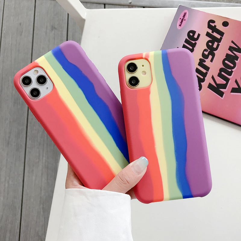 iPhone 11 Pro Kids Rainbow - Carcasa para niños, color blanco