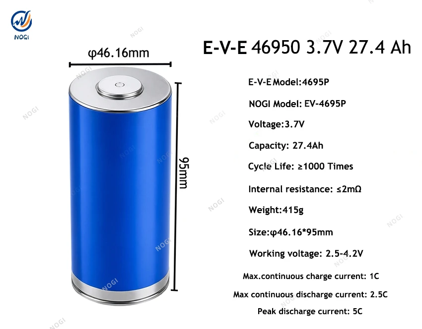 Genuine 46950 3.7V 27.4Ah NMC Lithium Ion Battery Cell High Energy