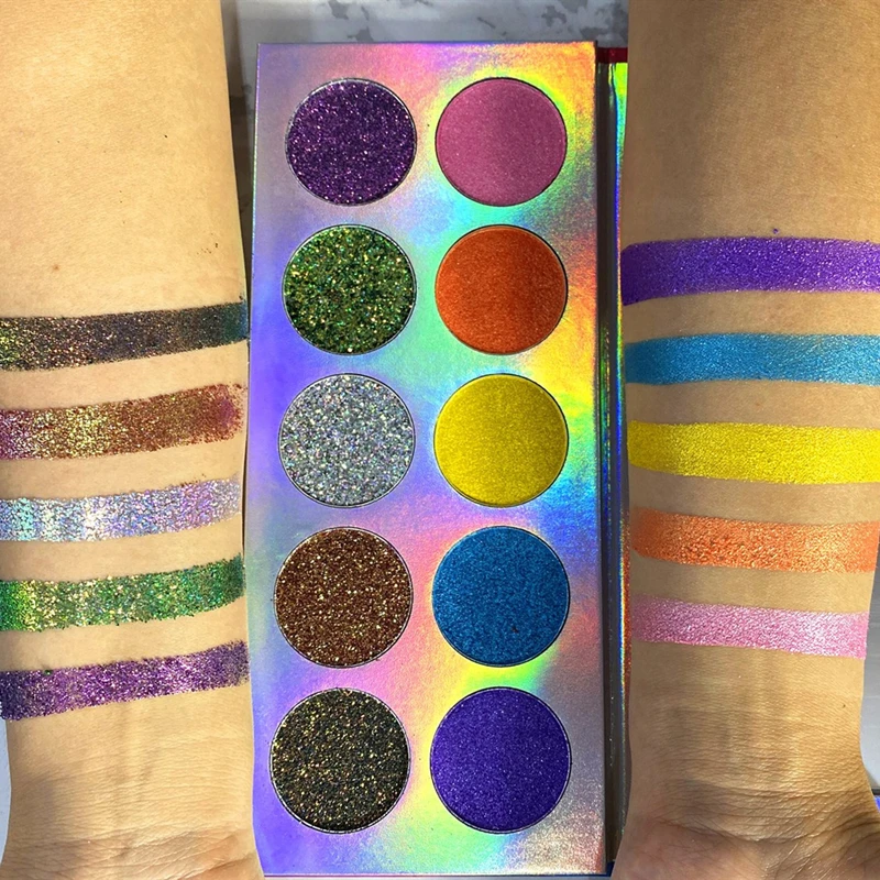 Палитра теней для век с высоким пигментом, 10 цветов