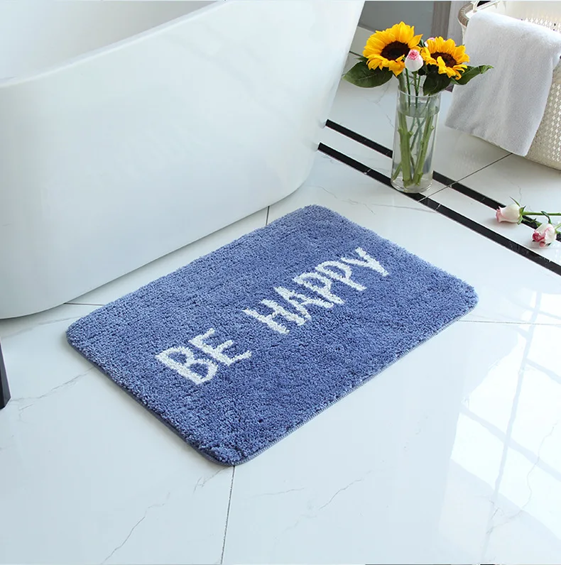 Factory Wholesale Modern anti-slip bath mats 100% Polyester PVC Bottom super absorbent Microfiber Bathroom Mats manufacture