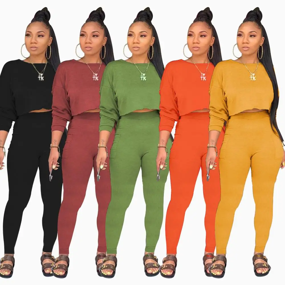 Casual Women Clothes Solid Color Matching Outfit 2 Piece Long Sleeve Pant  Set - Buy Women Matching Outfit,Women Matching 2 Piece Set,Women Long  Sleeve Pant Set Product on 