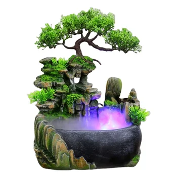 Rockery Waterfall Feng Shui Water Fountain Home Garden Crafts Creative Indoor Home Decoration All-season Simulation Resin