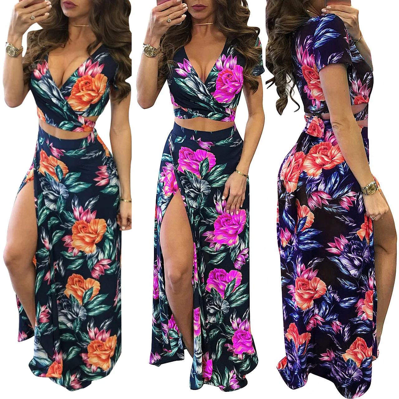 Plus size feminino 5xl define fora do ombro topos e saias 2022 verão dois  conjuntos de peças senhora arco roupas femininas por atacado roupas -  AliExpress