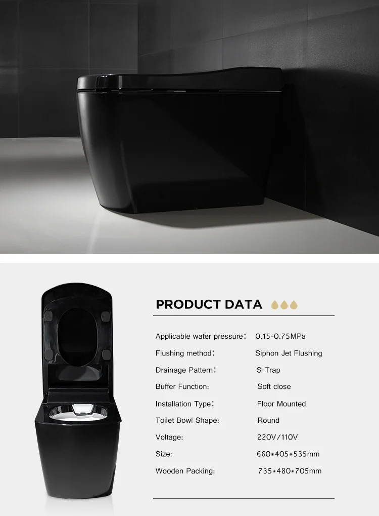 Cheap Wc Bathroom Modern Black Color Ceramic Smart Toilet Bowl Buy