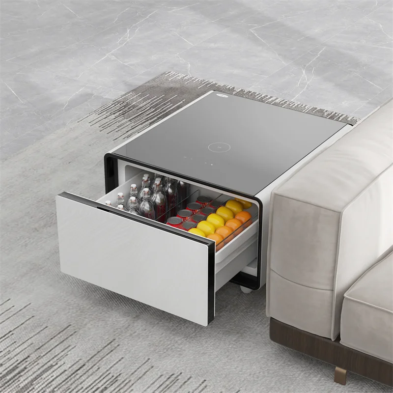 Intelligenter Mini-kühlschrank Nachttisch Mit Kabelloser Ladestation,Multifunktionaler Smarter Beistelltisch Für Schlafzimmer Wohnzimmer